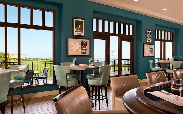 dining area featuring a wealth of natural light