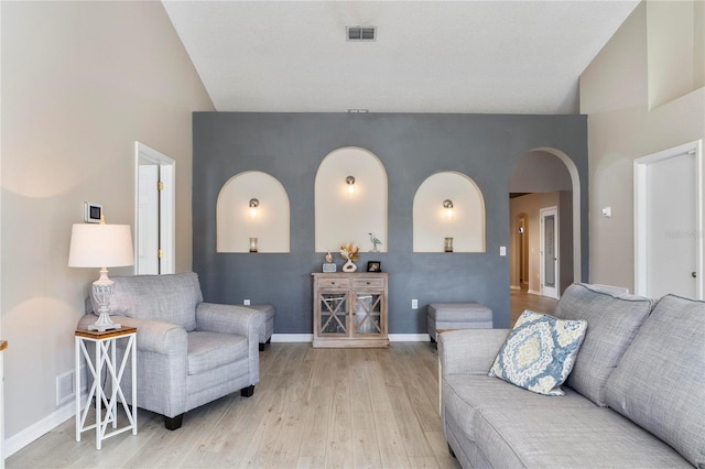 living room featuring light hardwood / wood-style floors