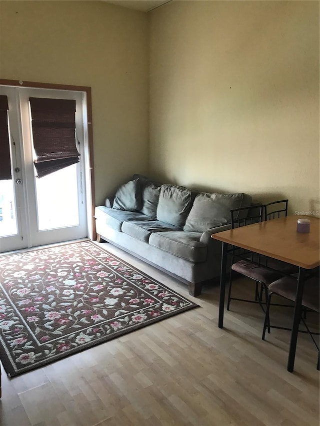 living room featuring light hardwood / wood-style floors