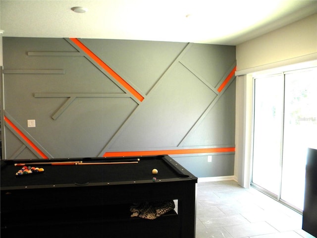game room featuring billiards