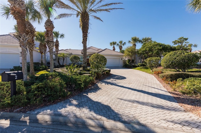 view of front of house with a garage