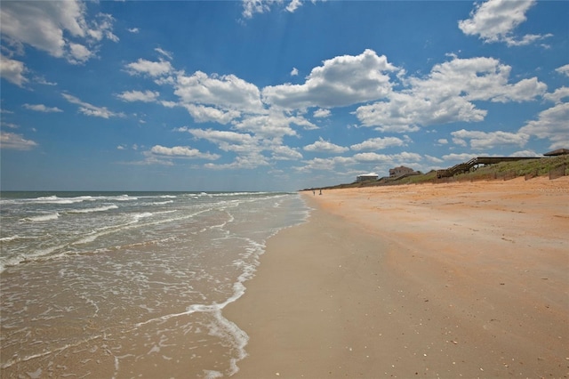 property view of water with a beach view