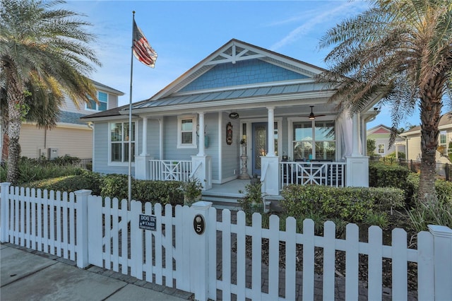 view of front facade featuring covered porch