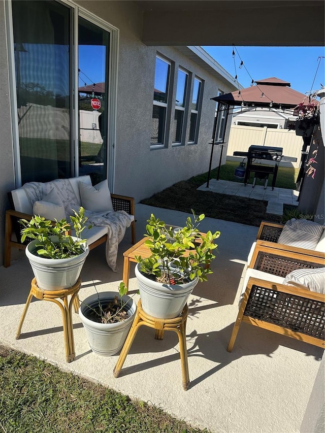 view of patio with a gazebo