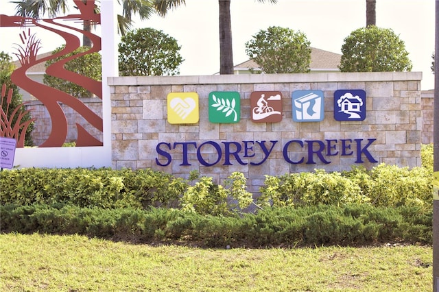 view of community sign