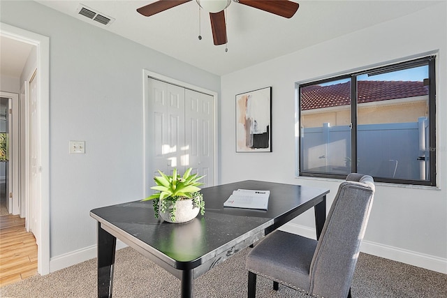 office with ceiling fan