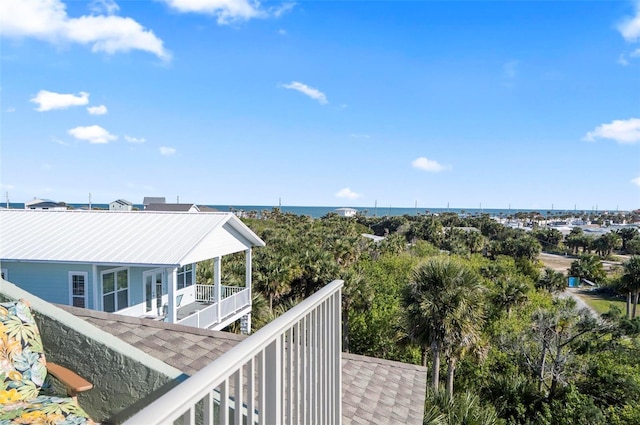 balcony with a water view