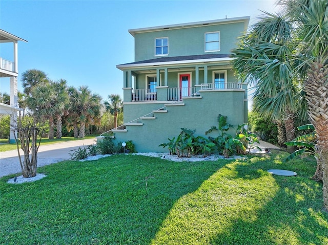 view of front of house featuring a front yard