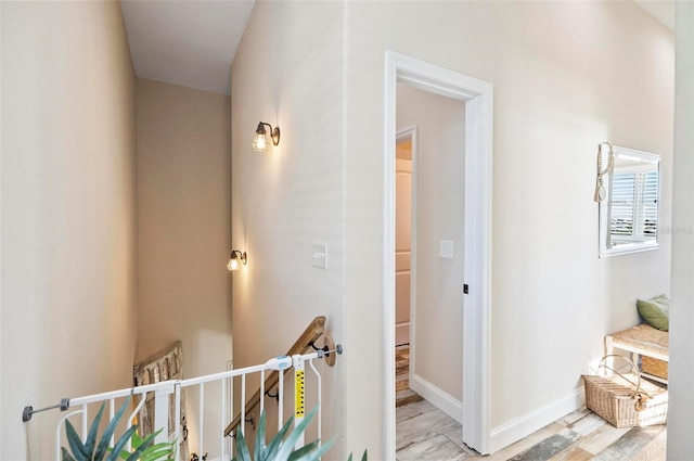 corridor featuring light hardwood / wood-style flooring