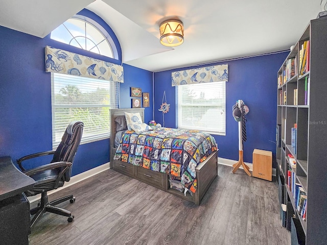 bedroom featuring wood-type flooring