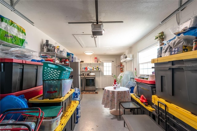 interior space featuring washer / dryer and a wall mounted AC