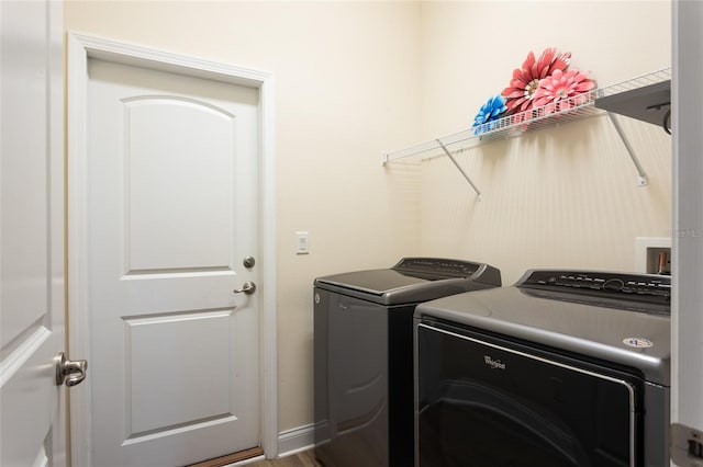 laundry area featuring washer and dryer