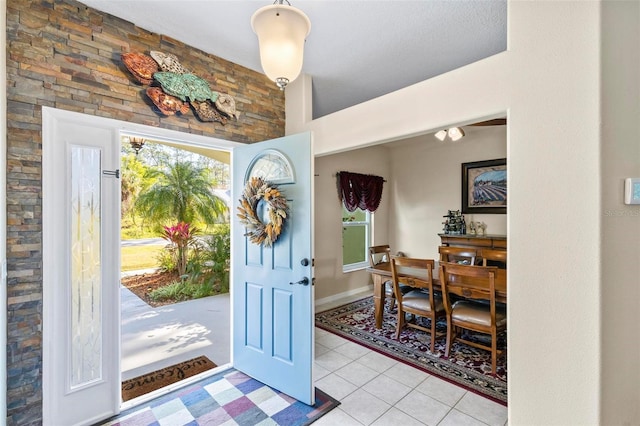 view of tiled foyer entrance