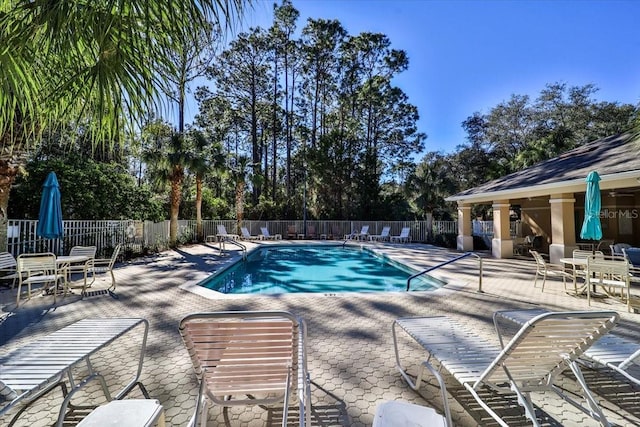 view of pool featuring a patio area