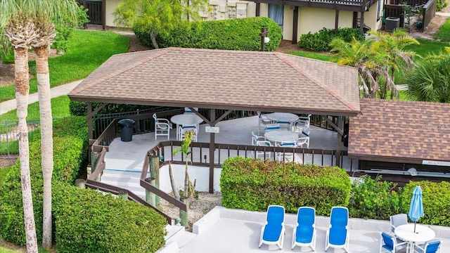 surrounding community featuring a gazebo and a patio area