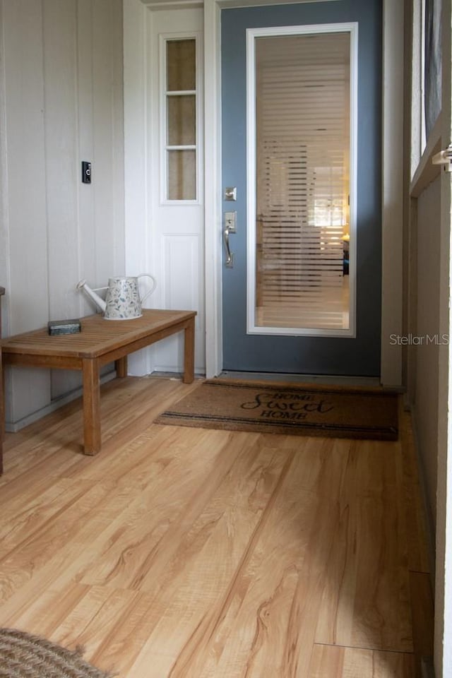 mudroom featuring light hardwood / wood-style floors