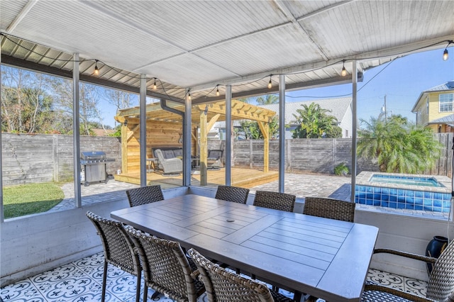 view of sunroom