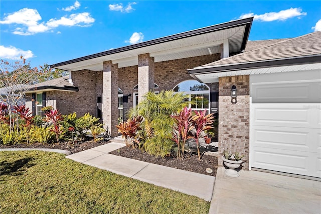 exterior space featuring a garage