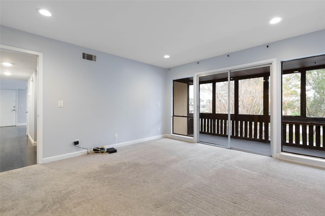 spare room with plenty of natural light and carpet flooring