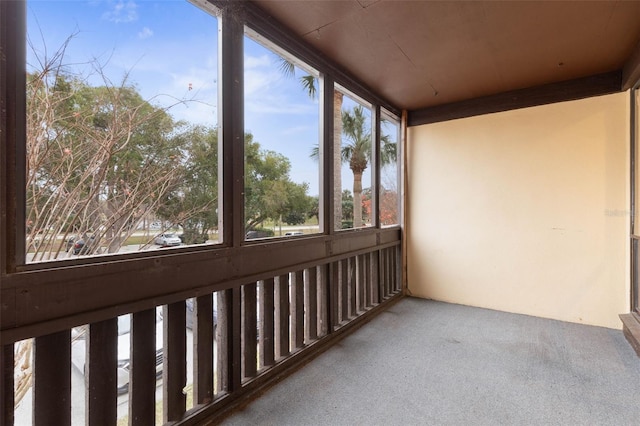 view of unfurnished sunroom