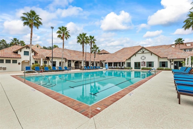 view of pool featuring a patio area