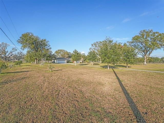 view of yard with a rural view