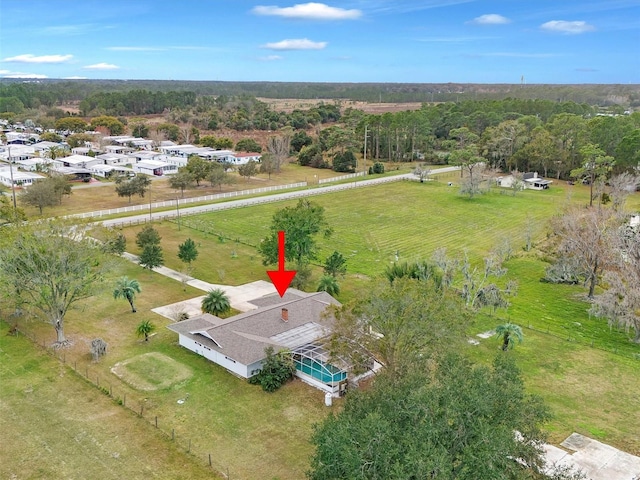 drone / aerial view featuring a rural view