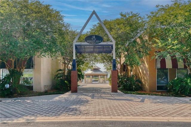 exterior space featuring a gazebo