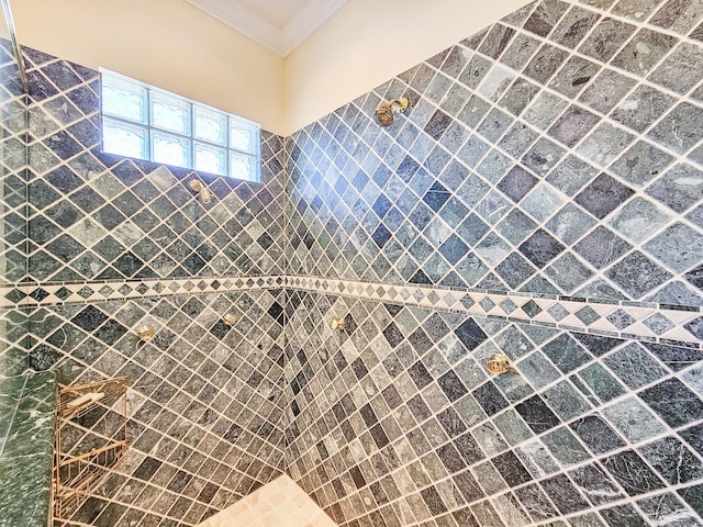 bathroom with crown molding