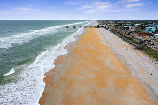 view of water feature with a view of the beach