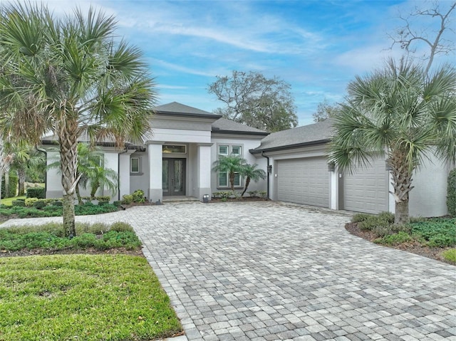 view of front of property featuring a garage