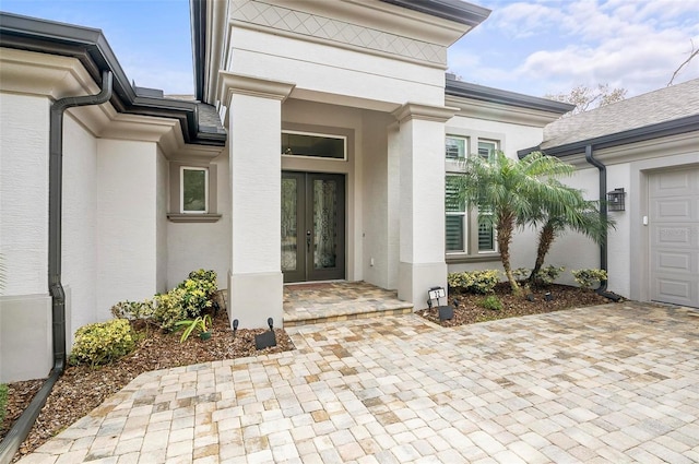 view of exterior entry with french doors