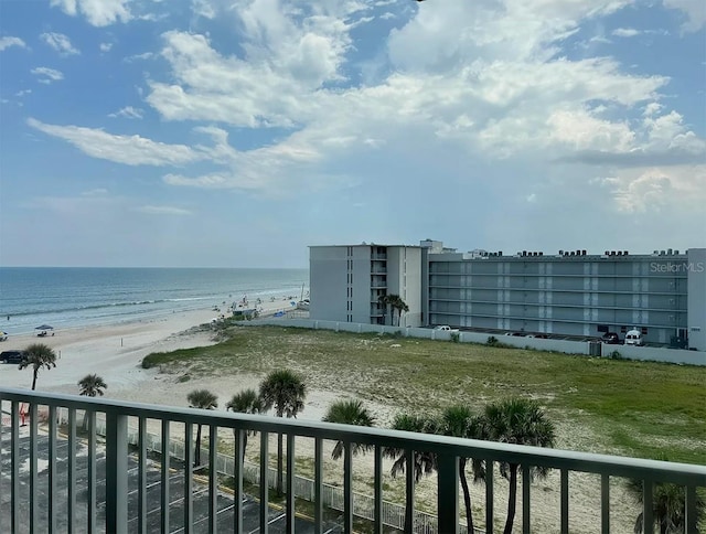 view of water feature featuring a view of the beach