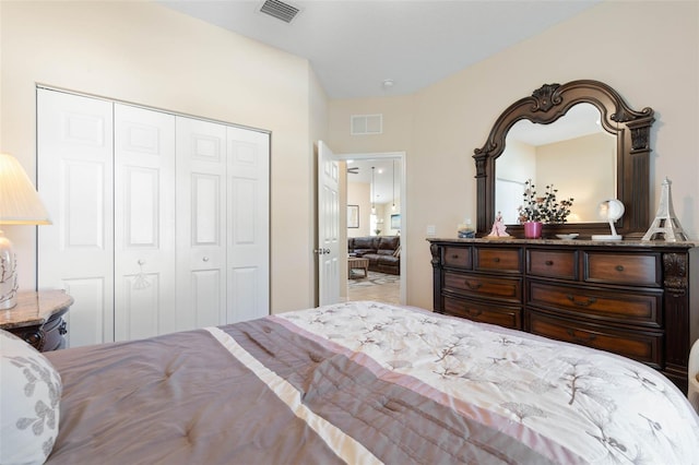 bedroom featuring a closet