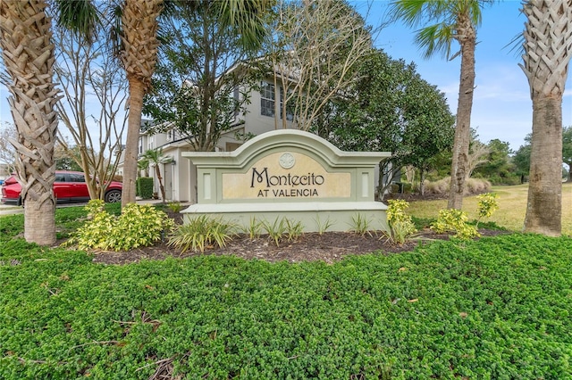 view of community sign