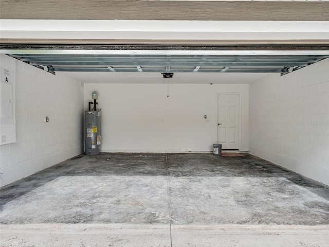 garage featuring electric water heater