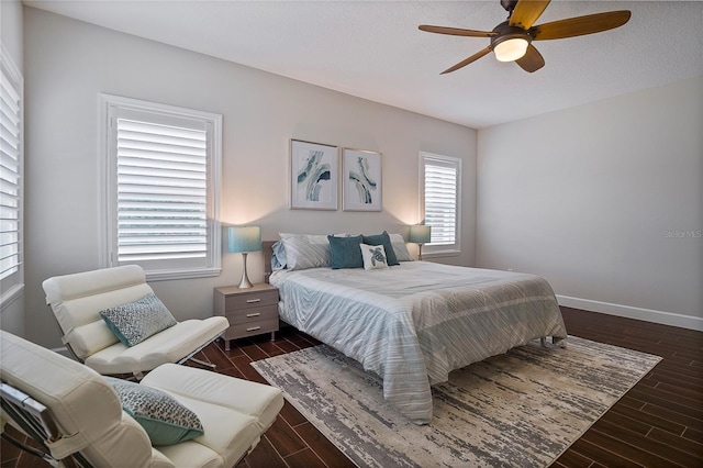 bedroom featuring ceiling fan