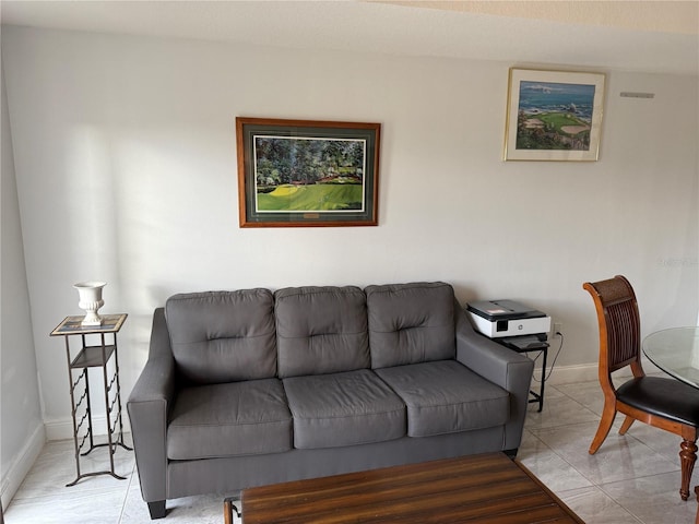 view of tiled living room