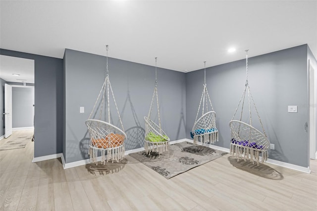 living area featuring light hardwood / wood-style floors