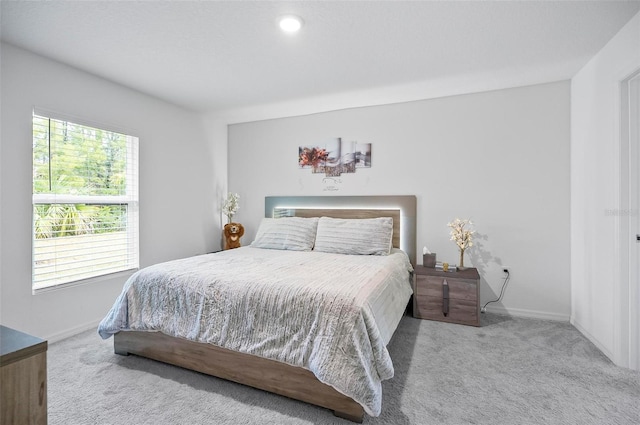 carpeted bedroom with multiple windows