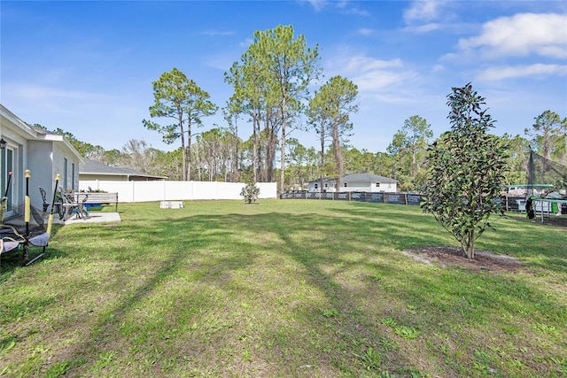 view of yard featuring a fenced backyard