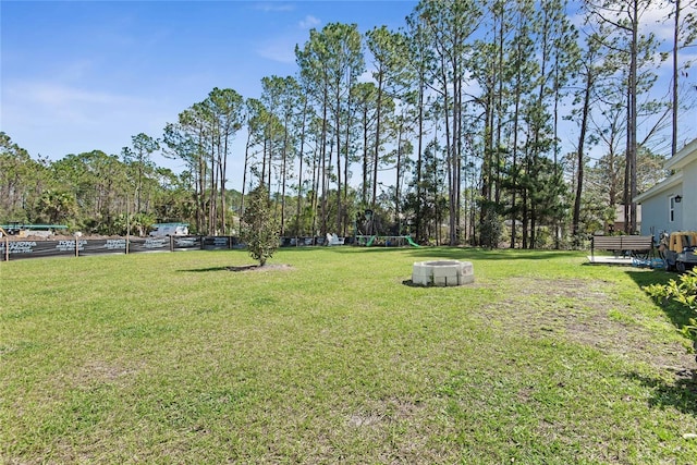 view of yard featuring fence