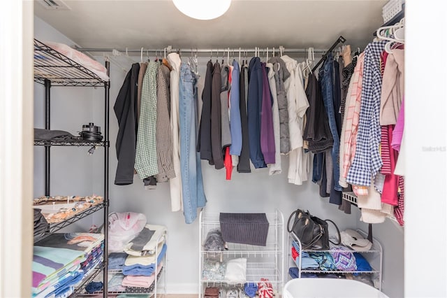 view of walk in closet