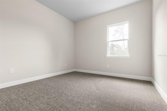 spare room with carpet and baseboards