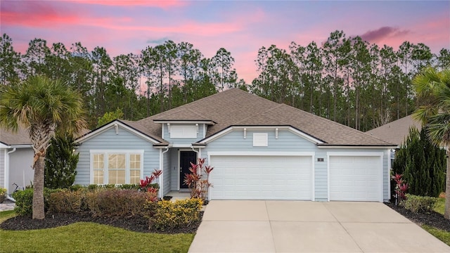 9 Rivertown Rd, Palm Coast, FL 32137 - traditional home with an attached garage, concrete driveway, and roof with shingles