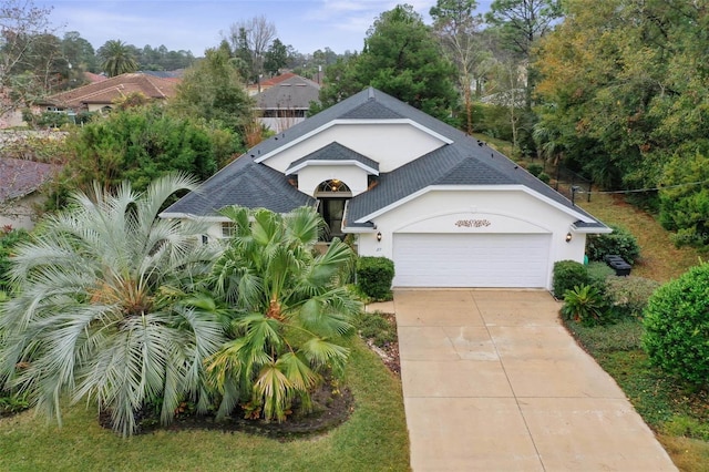 view of front of home with a garage