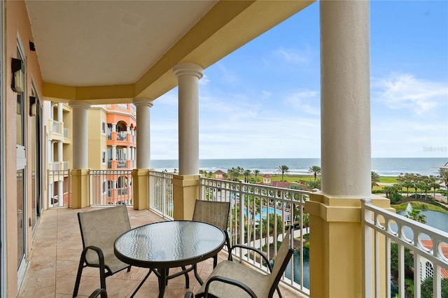 balcony with a water view