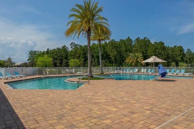 view of pool featuring a patio area