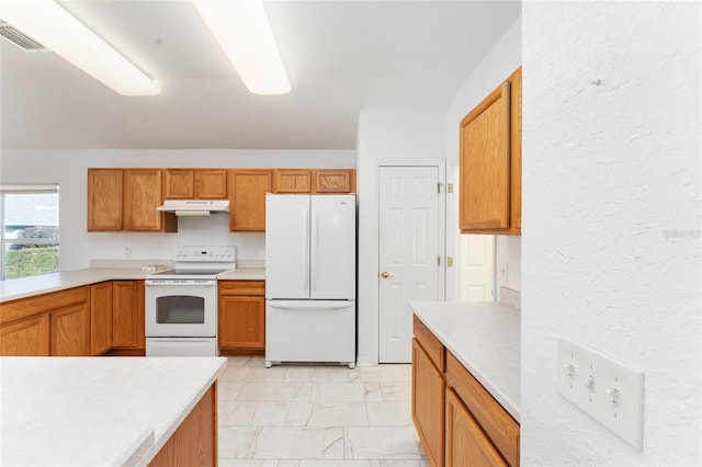 kitchen with white appliances