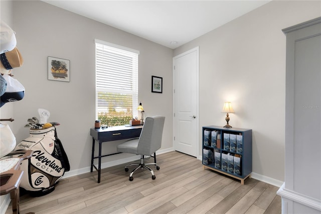office featuring light hardwood / wood-style flooring